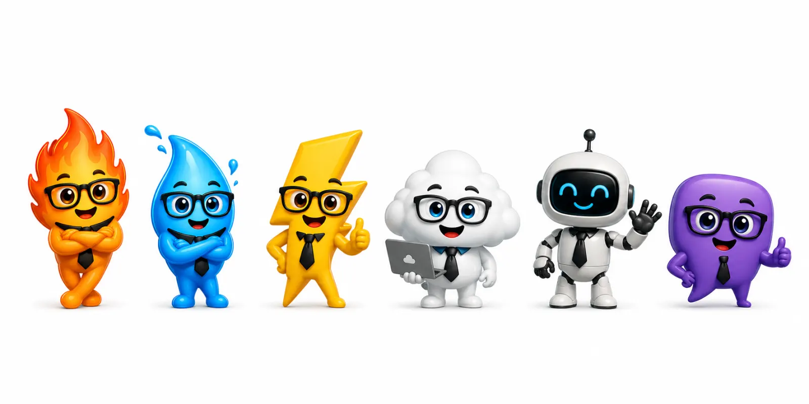 The HelloFlint character set, six characters in a row